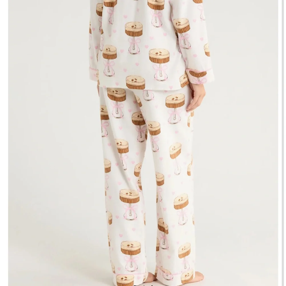 PJ Salvage Pink and White Espresso Martini Pajama Set - Picture 2 of 11